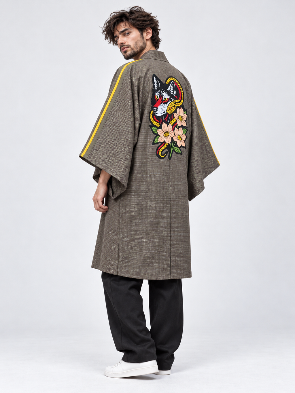 Reworked Vintage Japanese Men’s Kimono Jacket