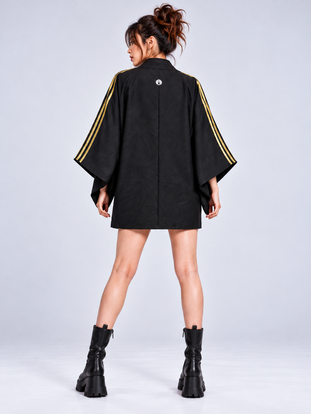 Reworked Vintage Japanese Family Crest Kimono Jacket