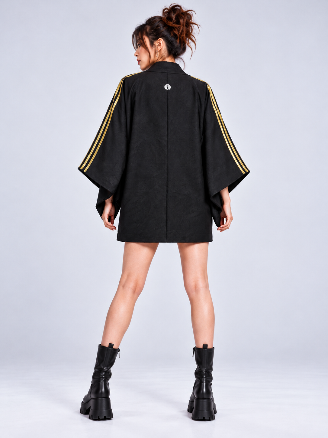 Reworked Vintage Japanese Family Crest Kimono Jacket