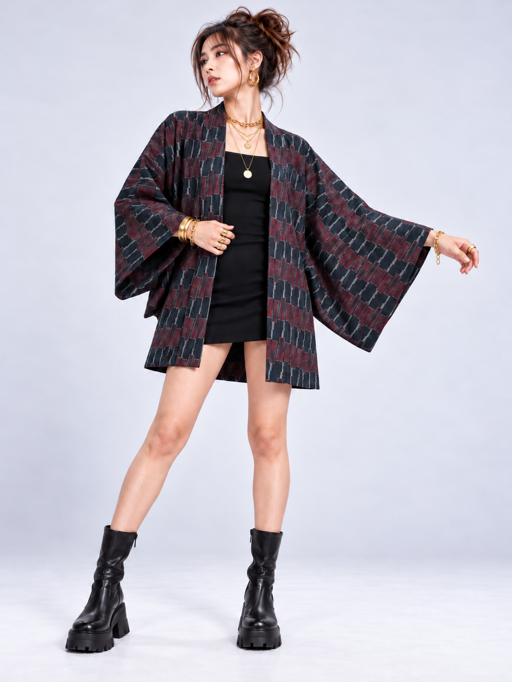 Vintage Japanese Oshima Tsumugi Kimono Jacket
