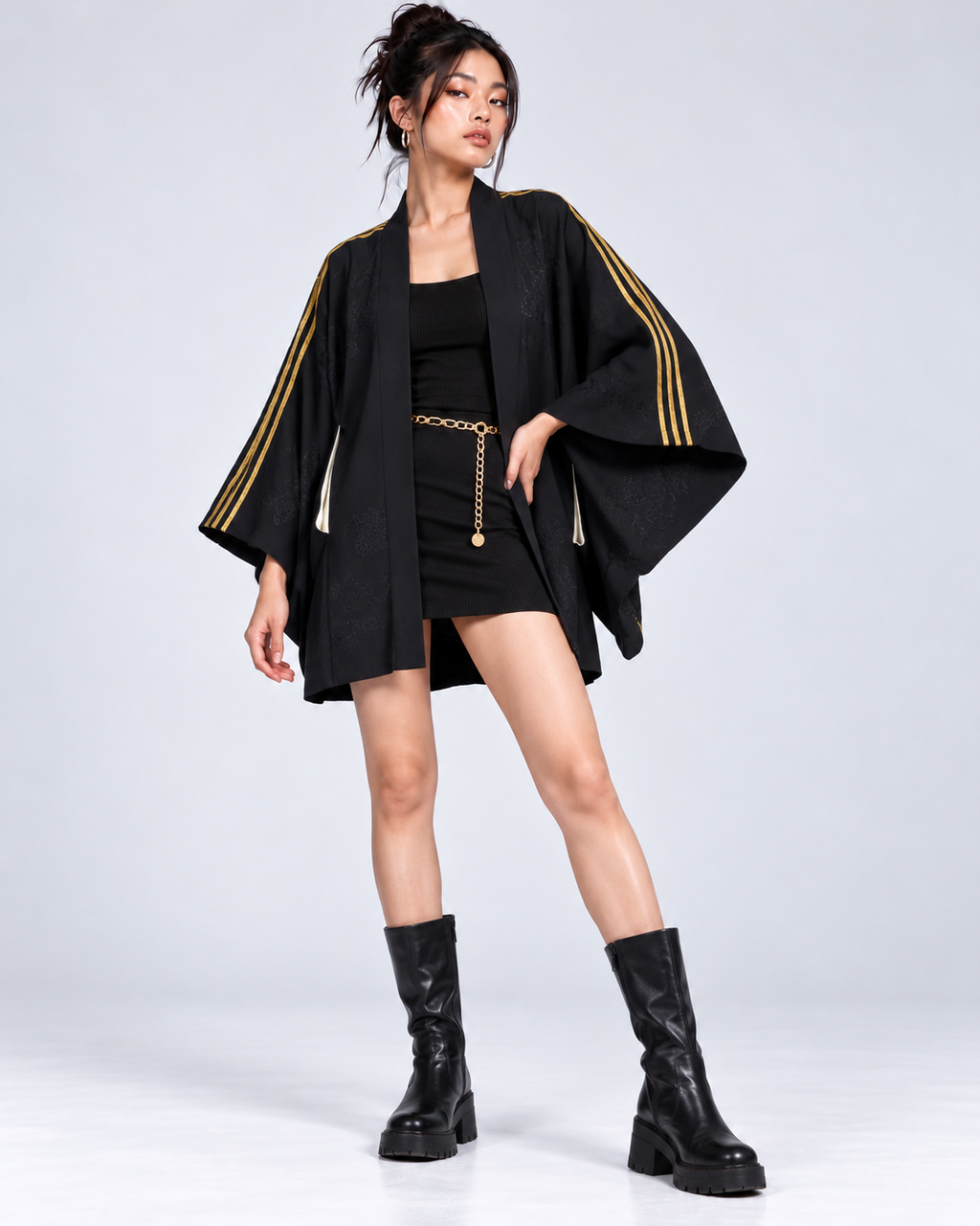 Reworked Vintage Japanese Family Crest Kimono Jacket