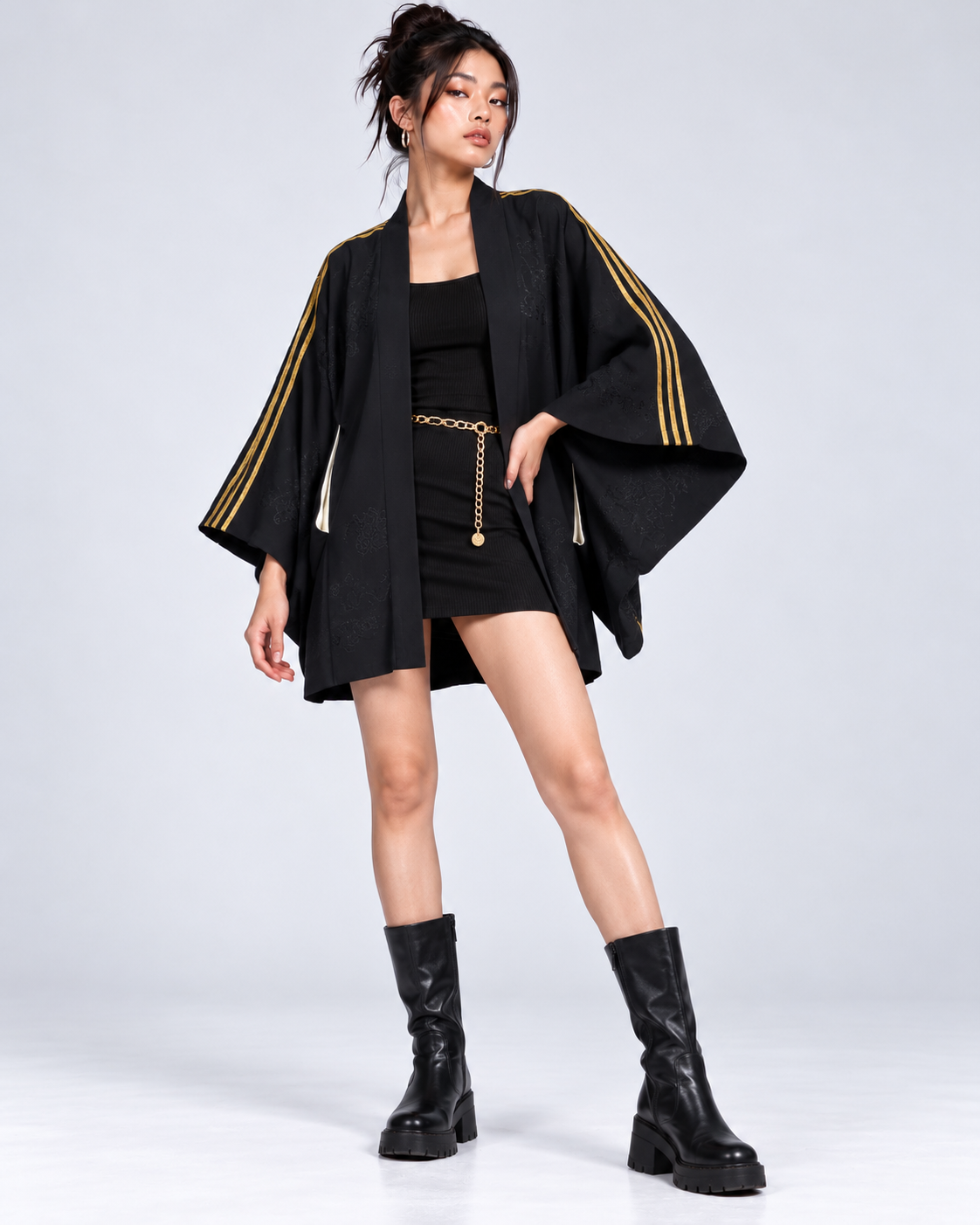 Reworked Vintage Japanese Family Crest Kimono Jacket