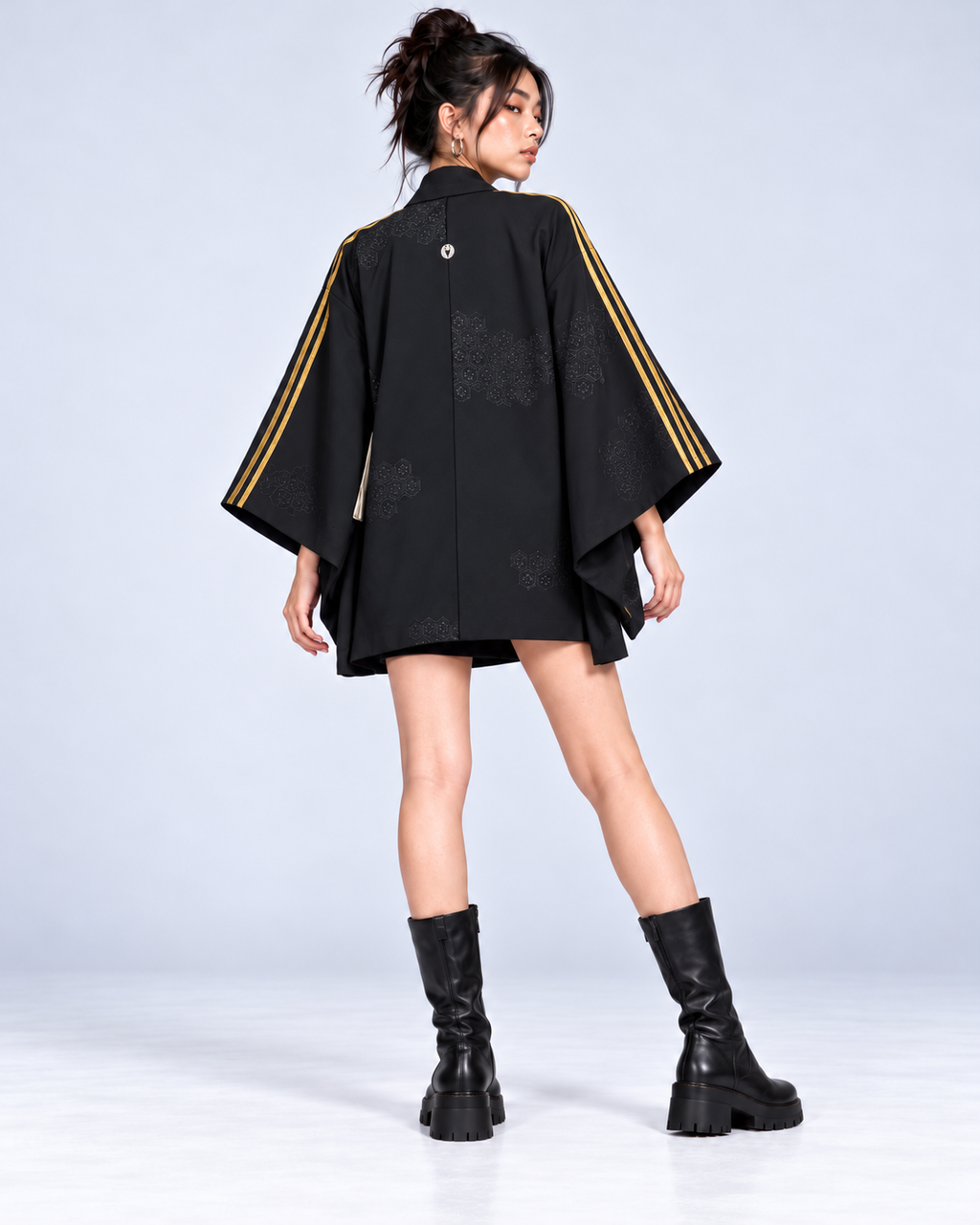 Reworked Vintage Japanese Family Crest Kimono Jacket