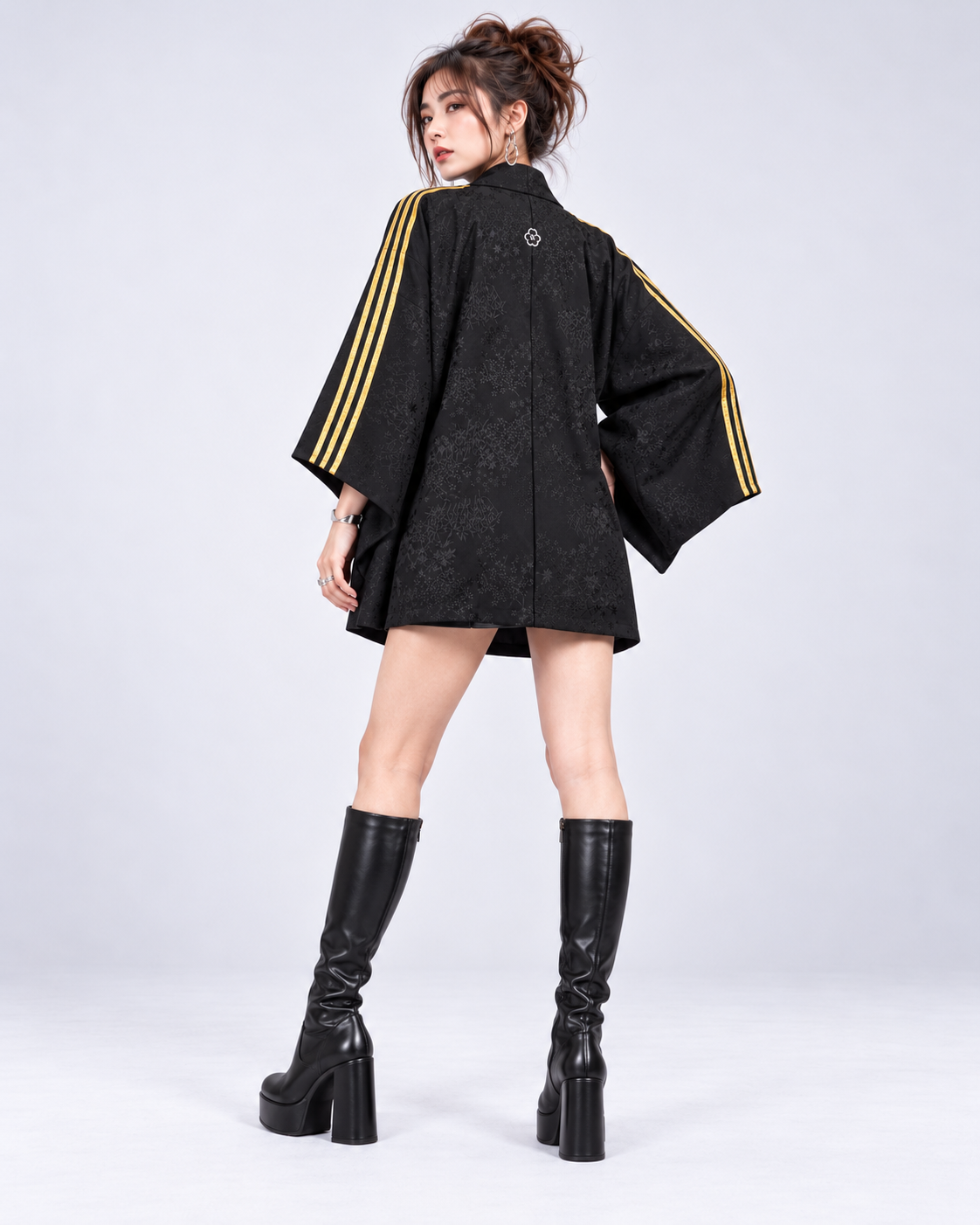 Reworked Vintage Japanese Family Crest Kimono Jacket