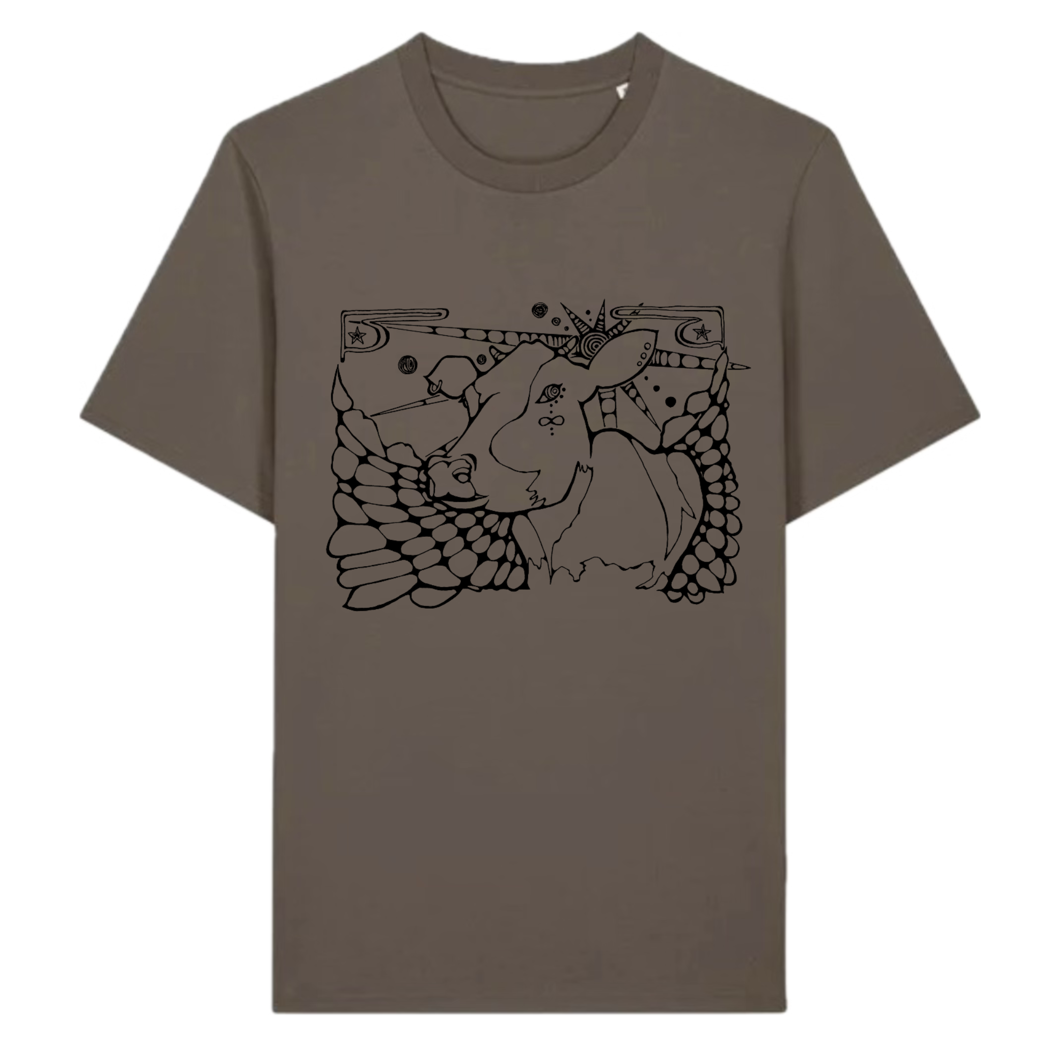 Japanese Zodiac “Ox” T-Shirt – Hand-Drawn Eto Design