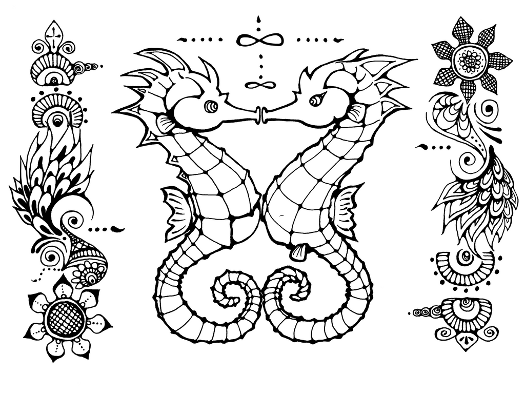 Japanese Zodiac “Dragon／Seahorse Dragonlet” T-Shirt – Hand-Drawn Eto Design