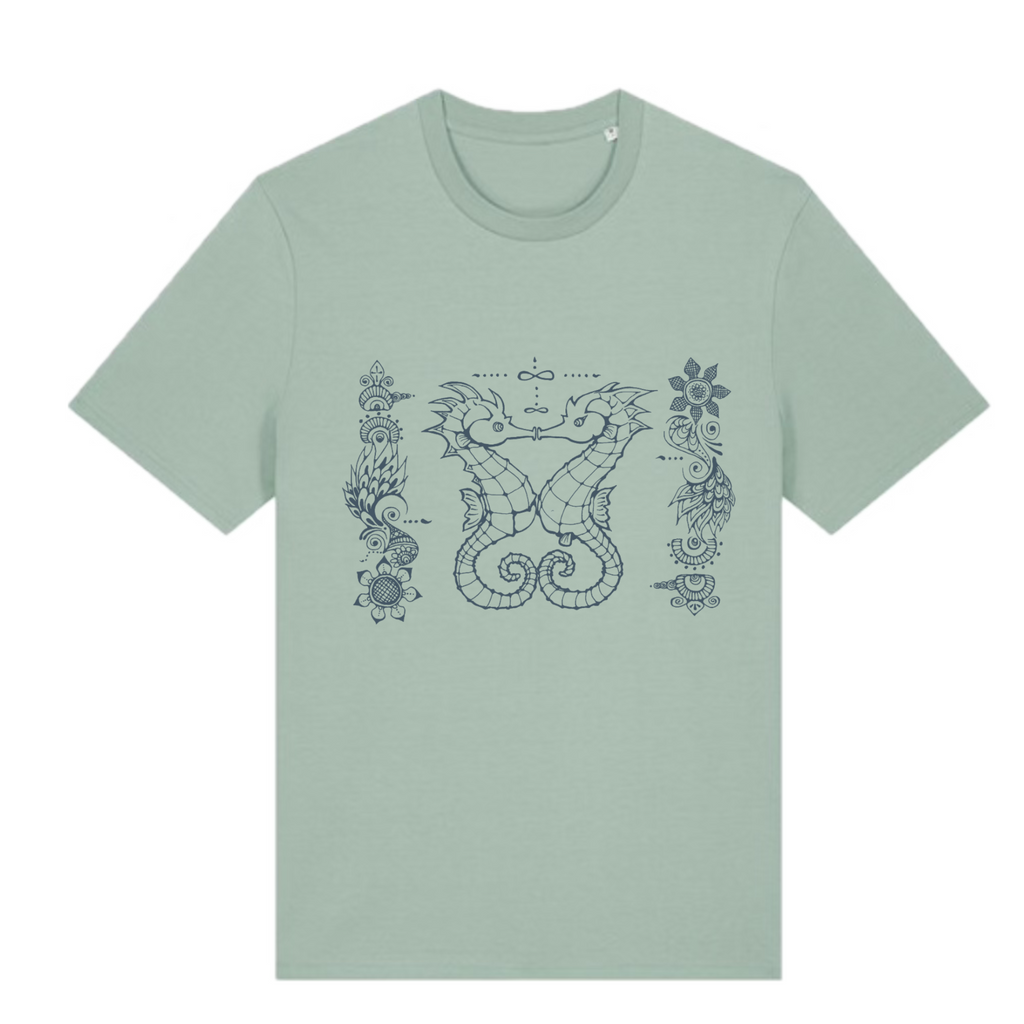 Japanese Zodiac “Dragon／Seahorse Dragonlet” T-Shirt – Hand-Drawn Eto Design