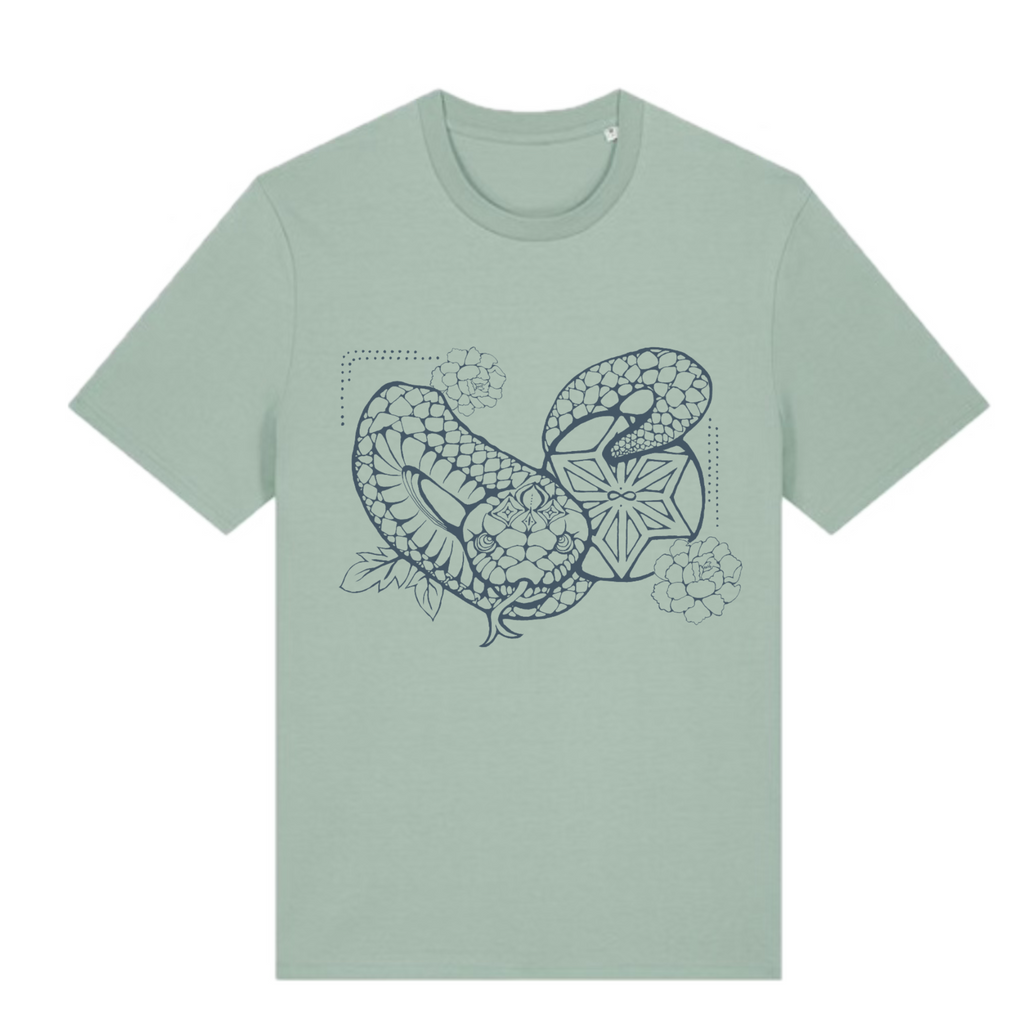 Japanese Zodiac “Snake” T-Shirt – Hand-Drawn Eto Design