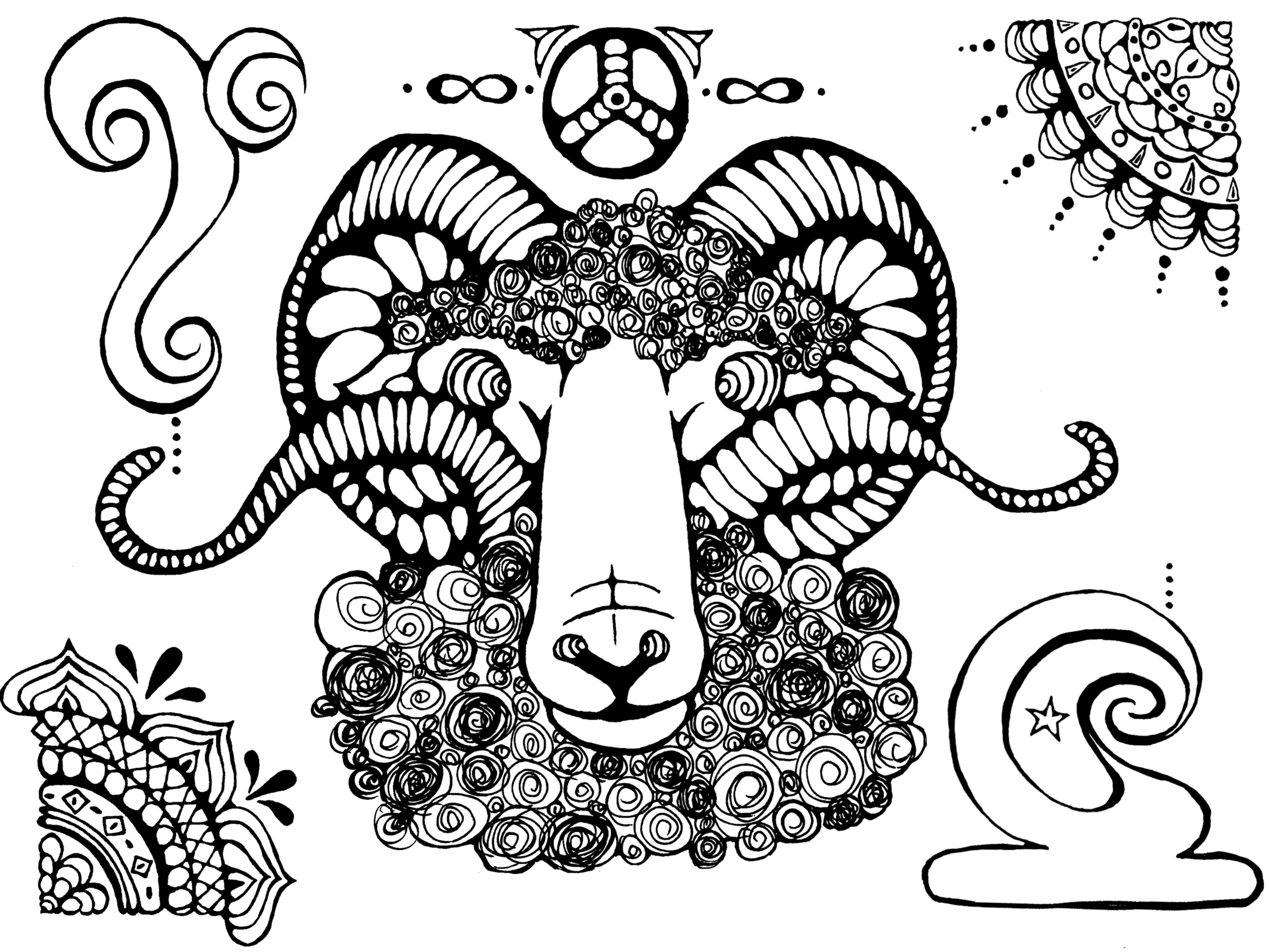 Japanese Zodiac “Goat／Sheep” T-Shirt – Hand-Drawn Eto Design