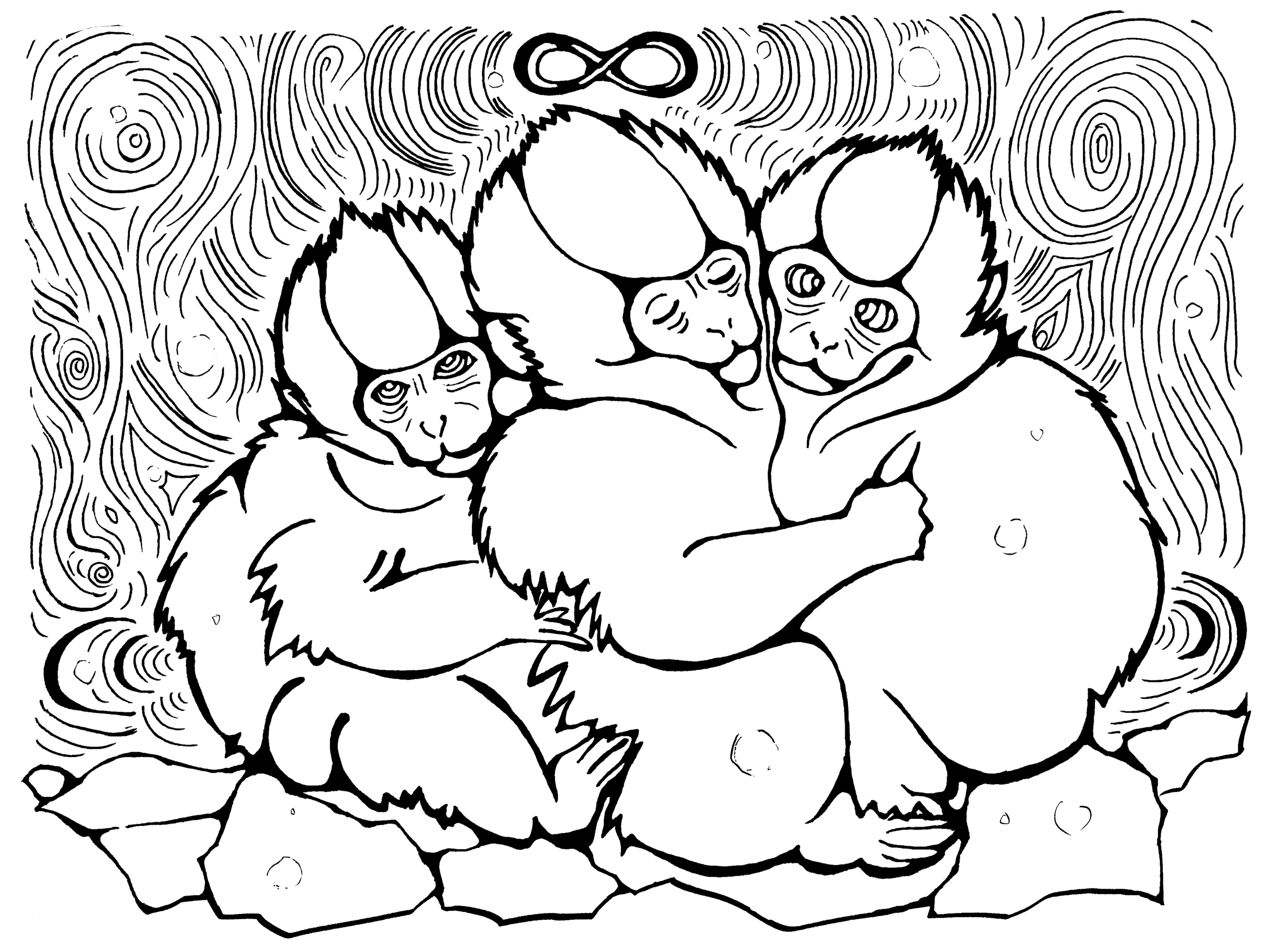 Japanese Zodiac “Monkey” T-Shirt – Hand-Drawn Eto Design