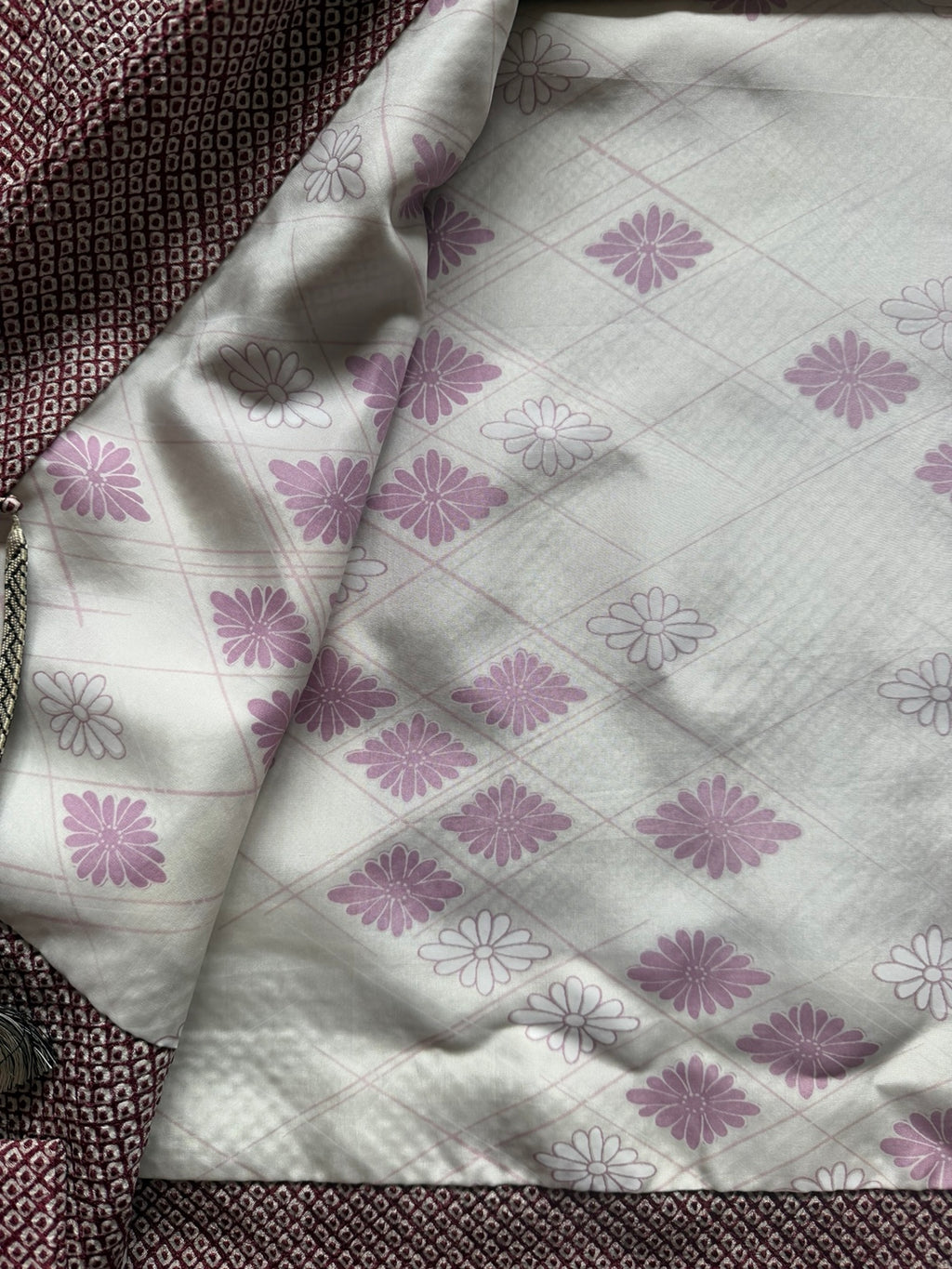 Vintage Japanese Kimono Jacket – Mauve Geometric Haori