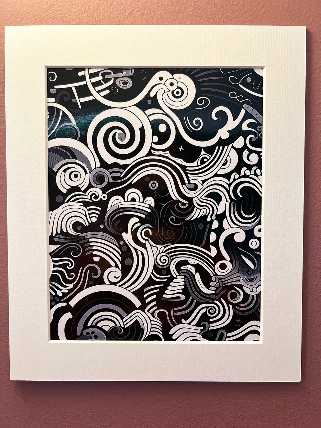 MODERN ART PRINT with Built-in White Frame