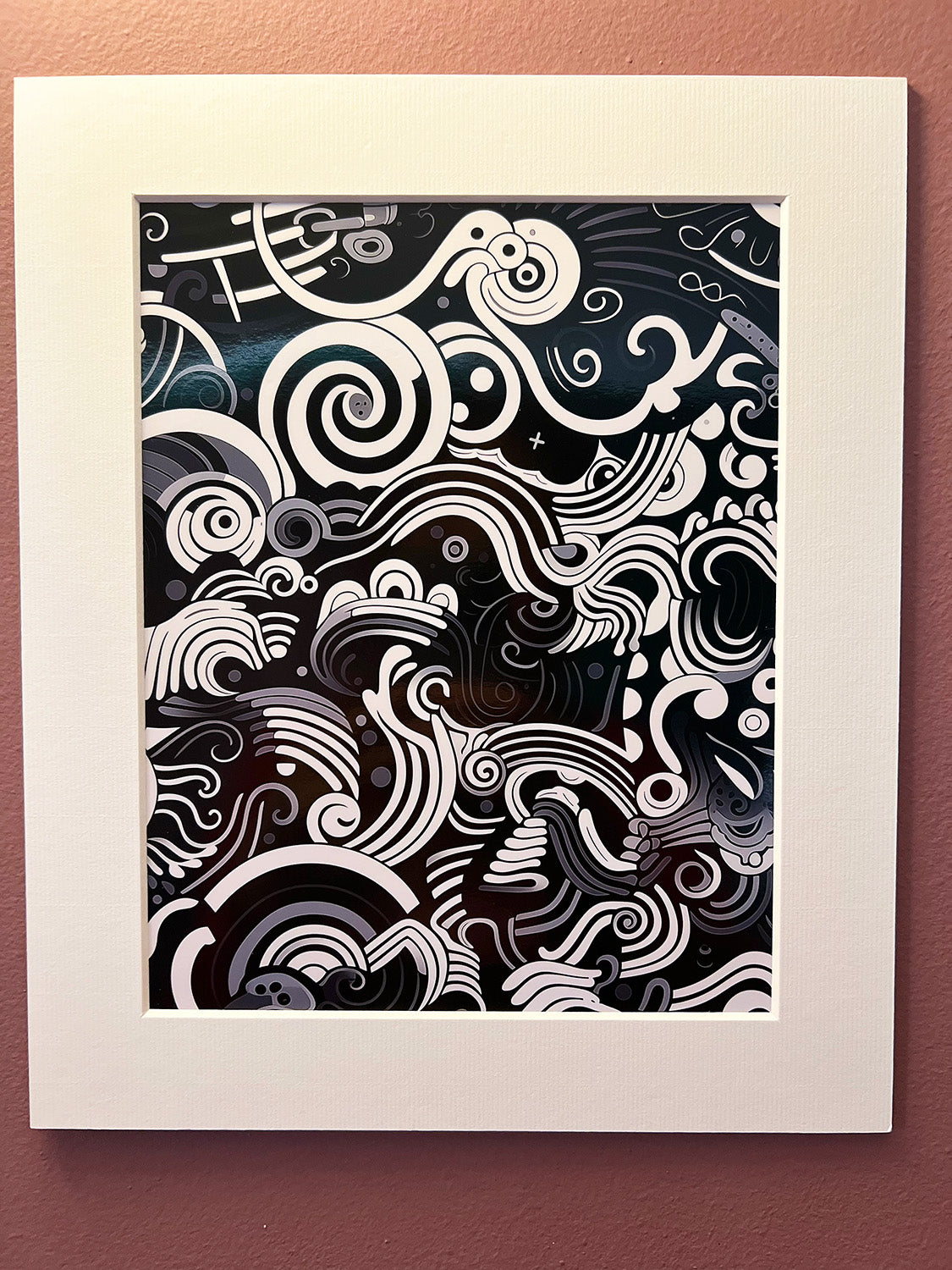 MODERN ART PRINT with Built-in White Frame