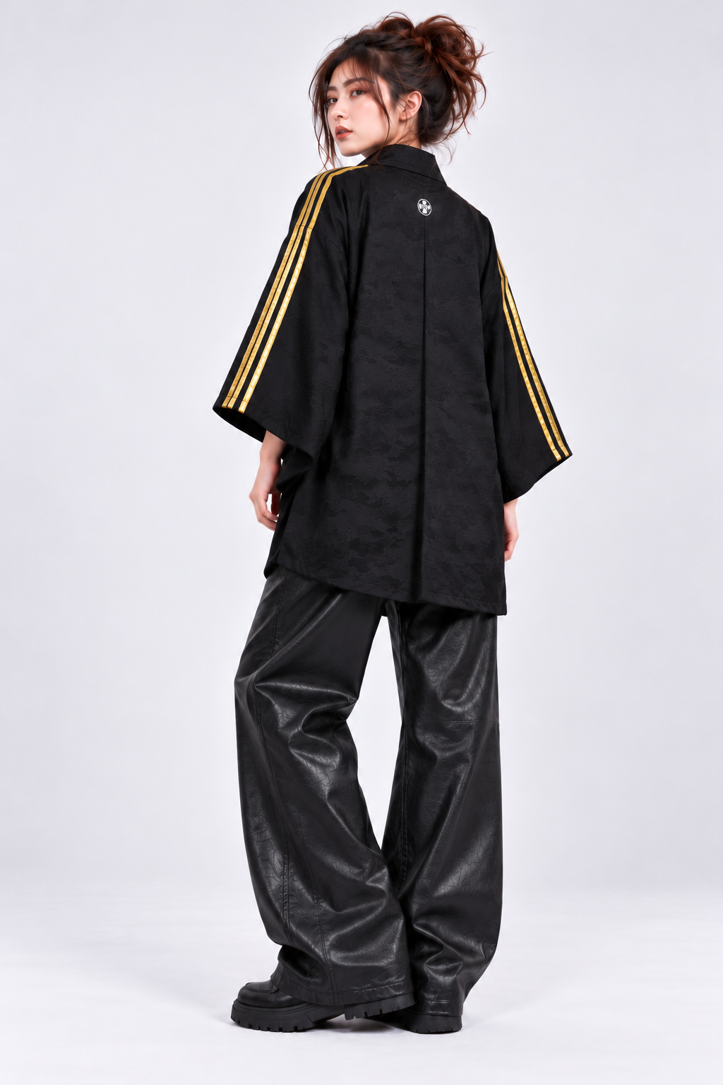 Reworked Vintage Japanese Family Crest Kimono Jacket