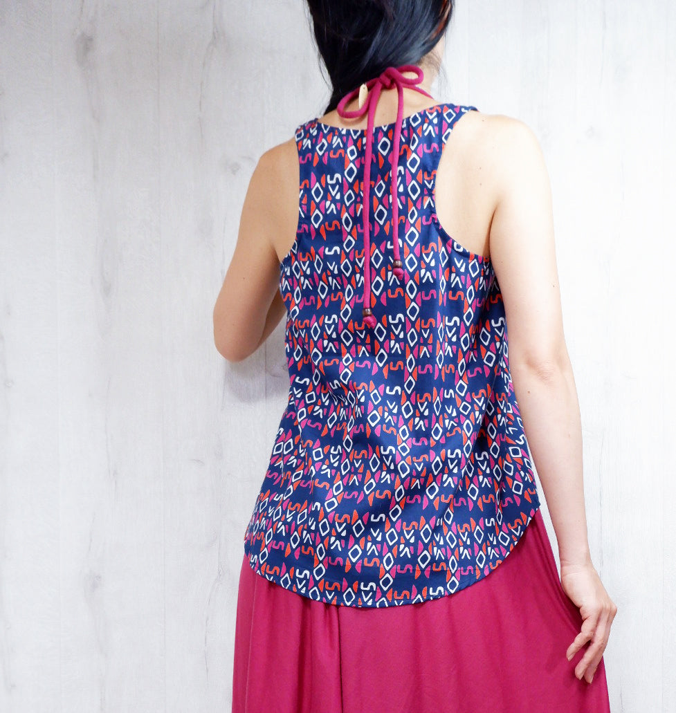 Colorful print ladies tank top