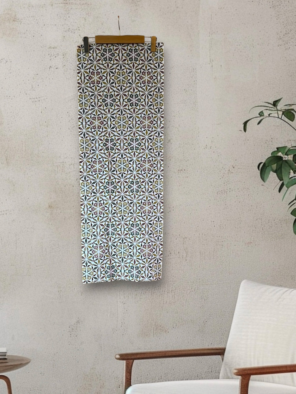 Tenugui “Hybrid Feild” – Japanese Hemp Leaf Pattern