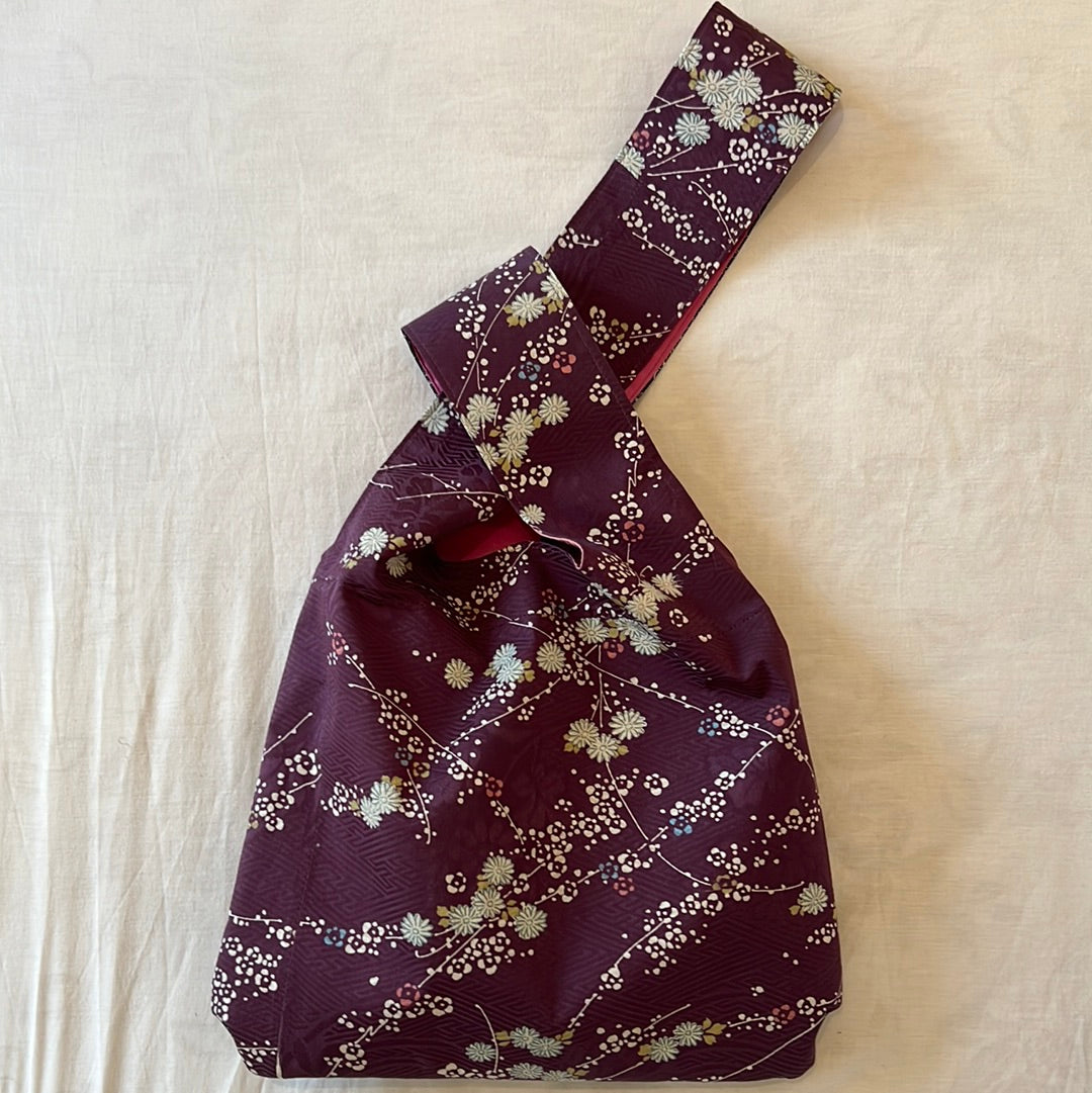 Recycled vintage kimono knot bag