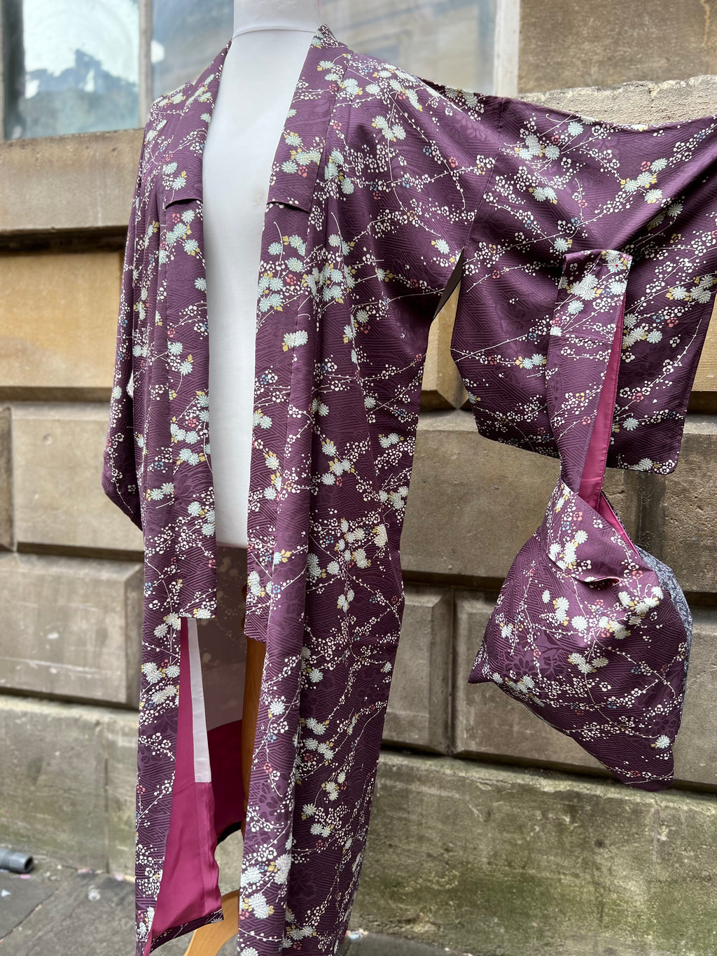 Recycled vintage kimono knot bag