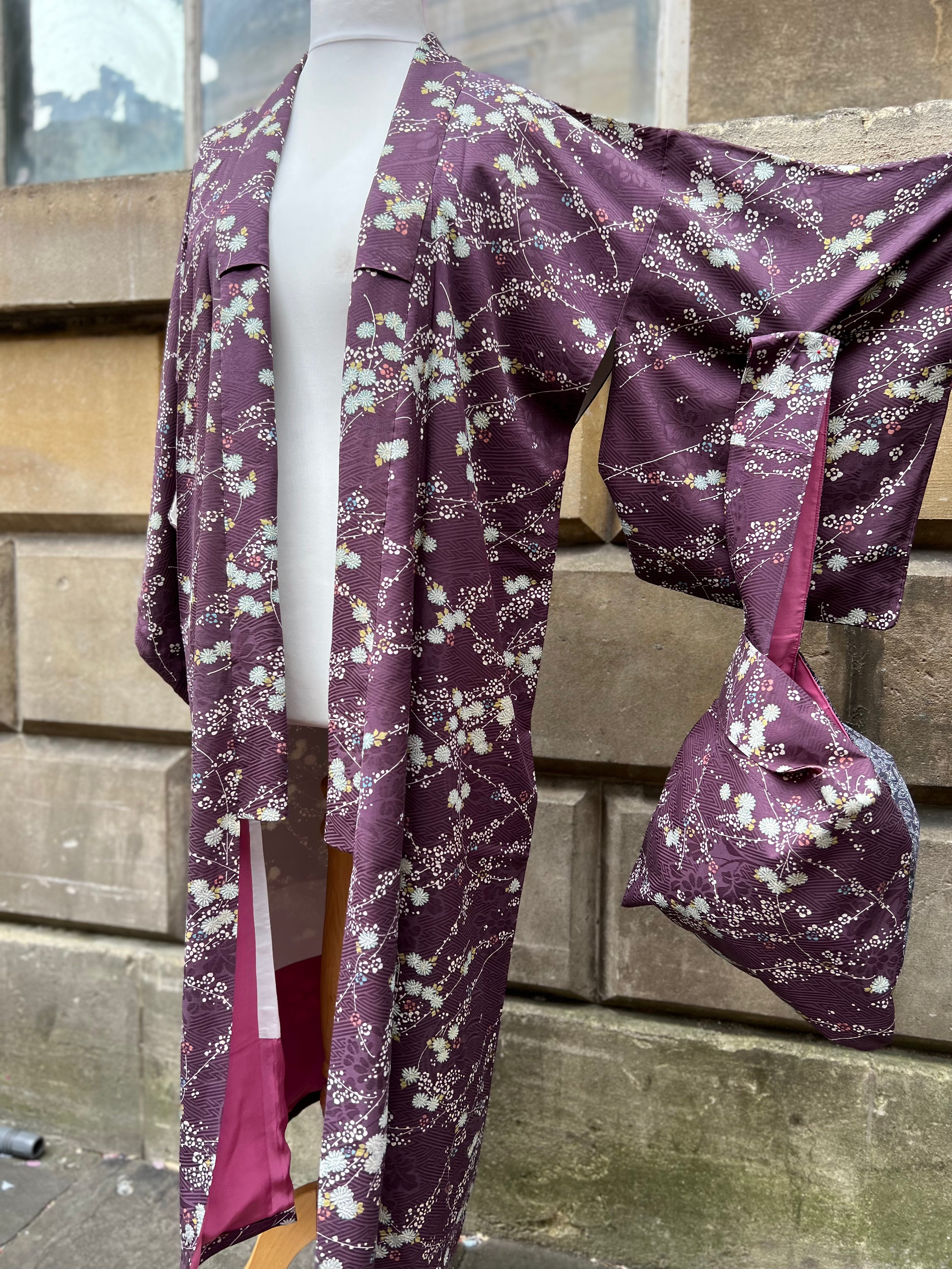 Recycled vintage kimono knot bag