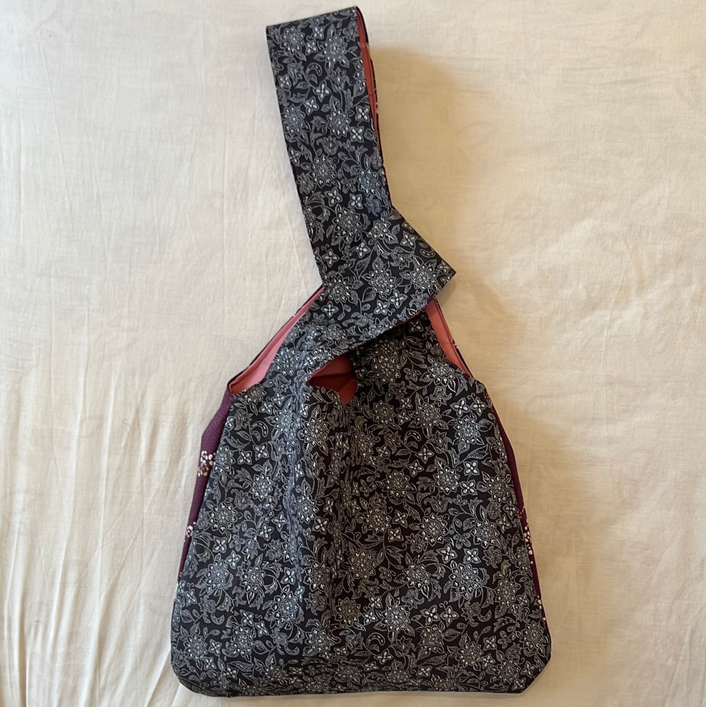 Recycled vintage kimono knot bag