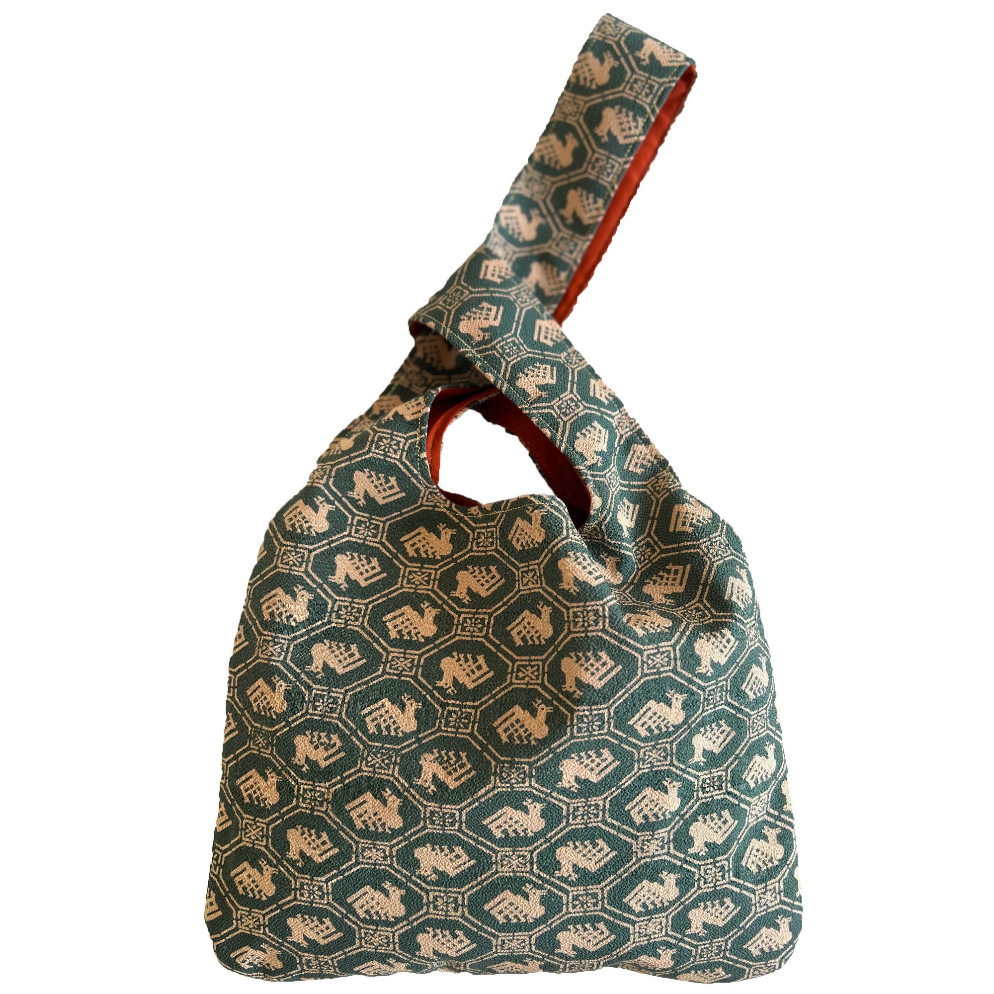 Recycled kimono knot bag