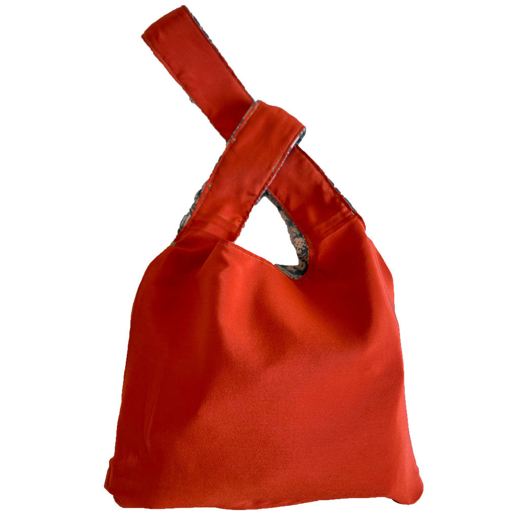 Recycled kimono knot bag