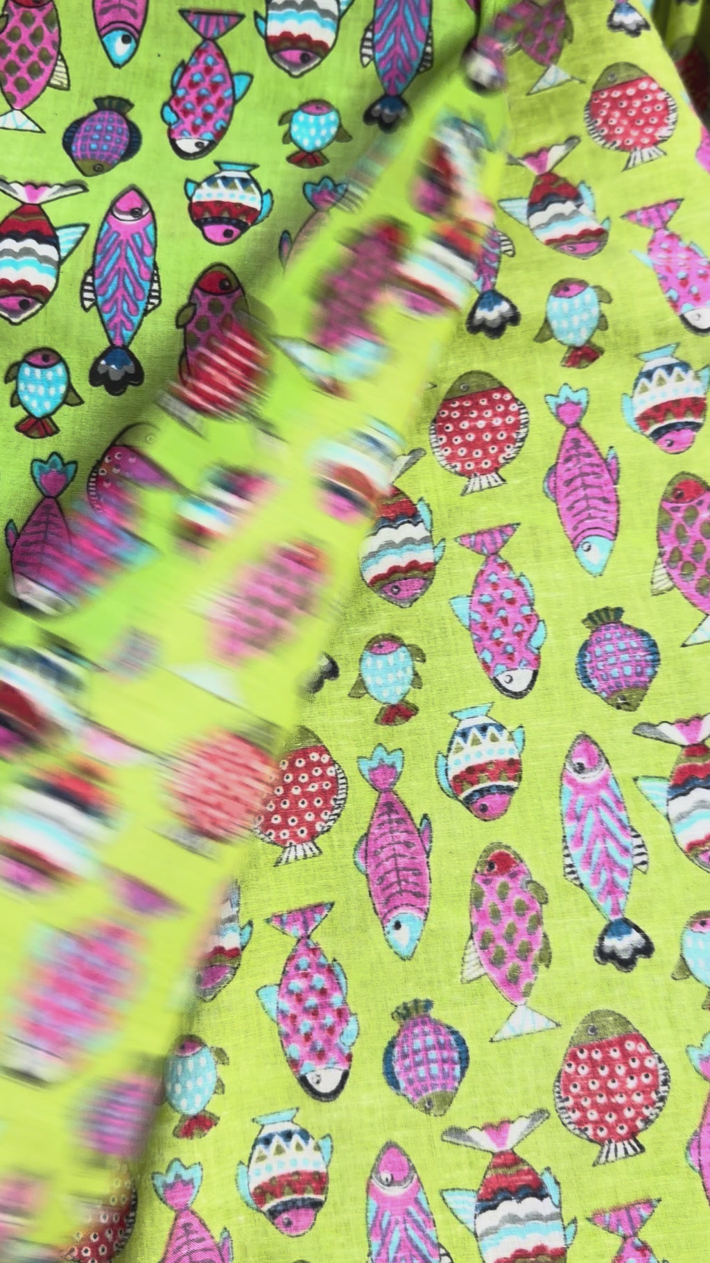 Funky Fish Print Cotton Shirt