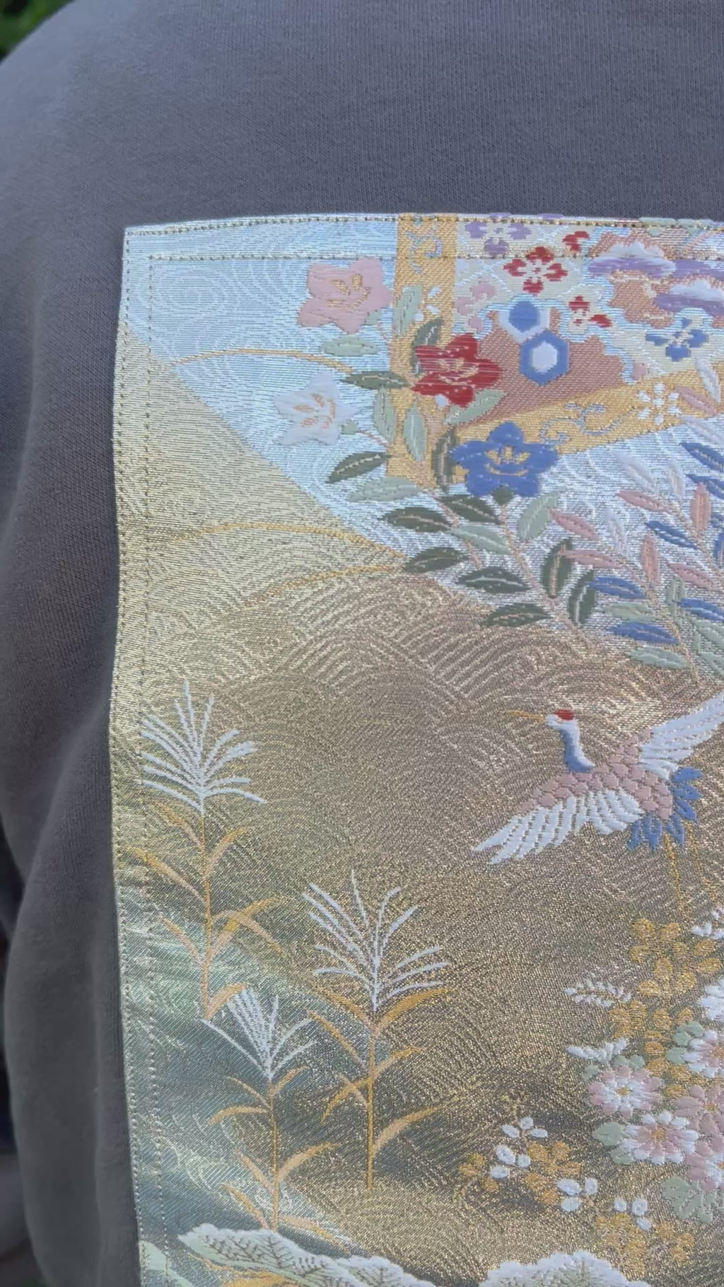 Handmade Upcycled Obi Organic Cotton Hoodie 2XLsize