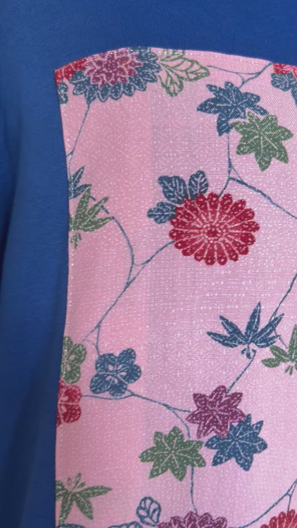 Handmade Upcycled Kimono Organic Cotton Hoodie L size