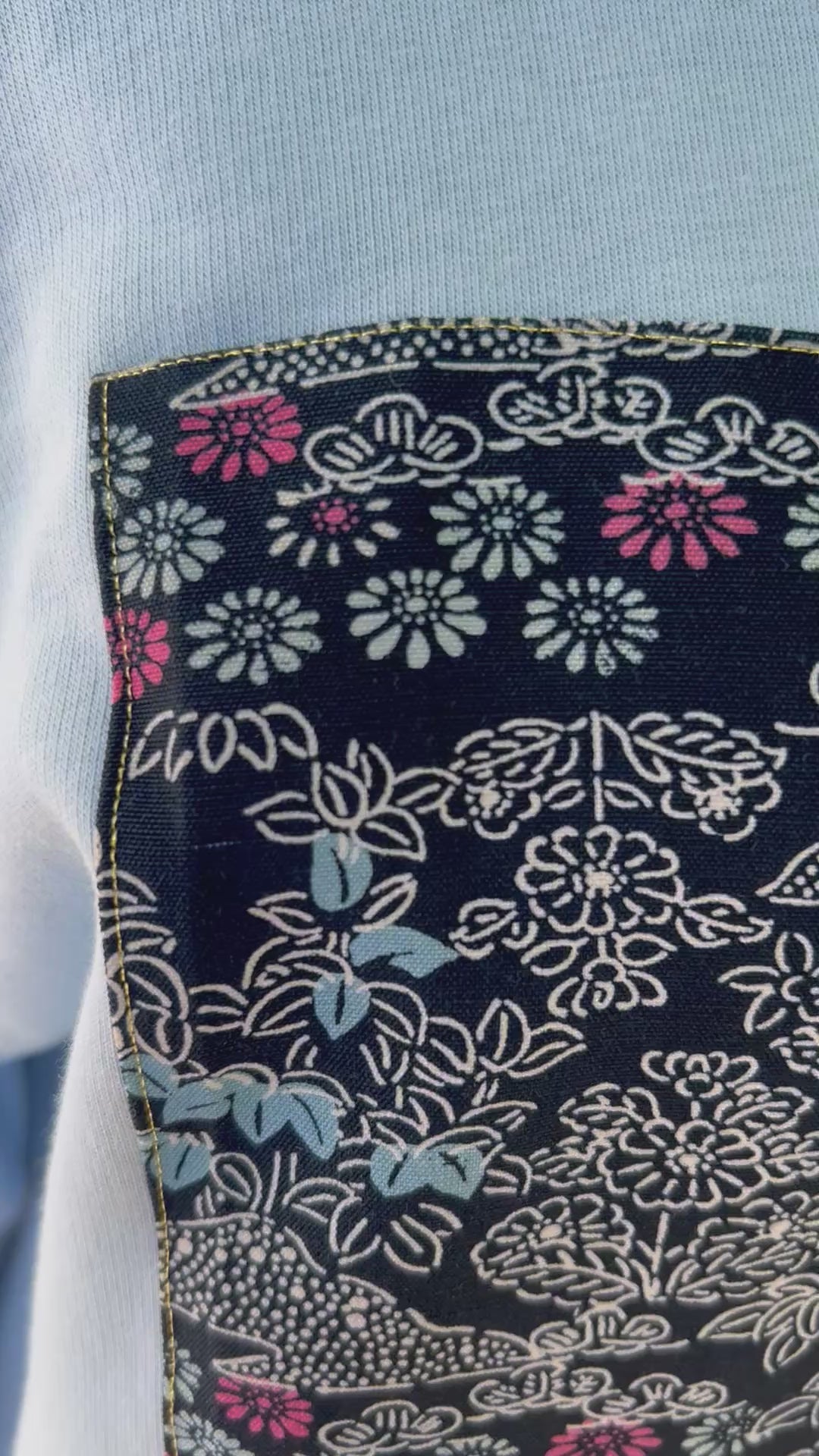 Handmade Upcycled Kimono Organic Cotton Hoodie XL size