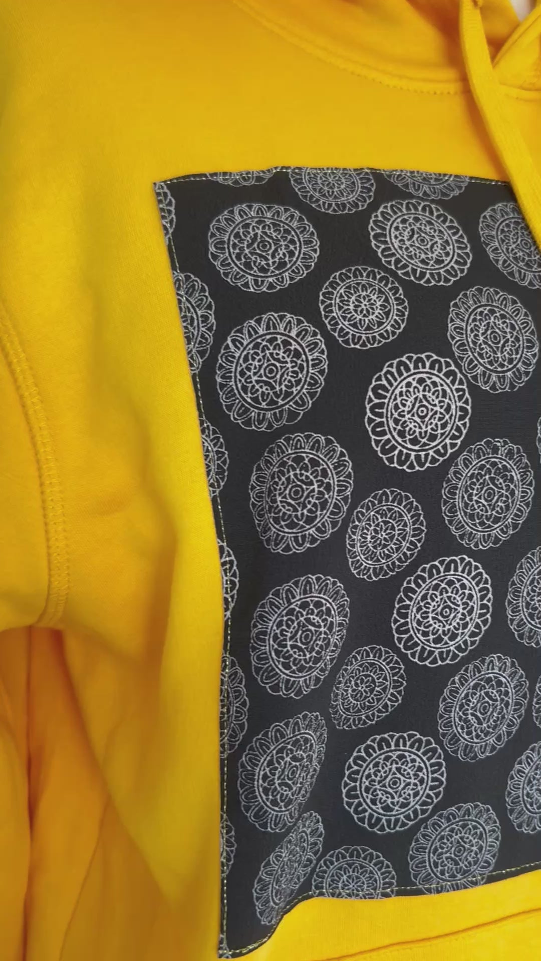 Handmade Upcycled Kimono Organic Cotton Hoodie XL size