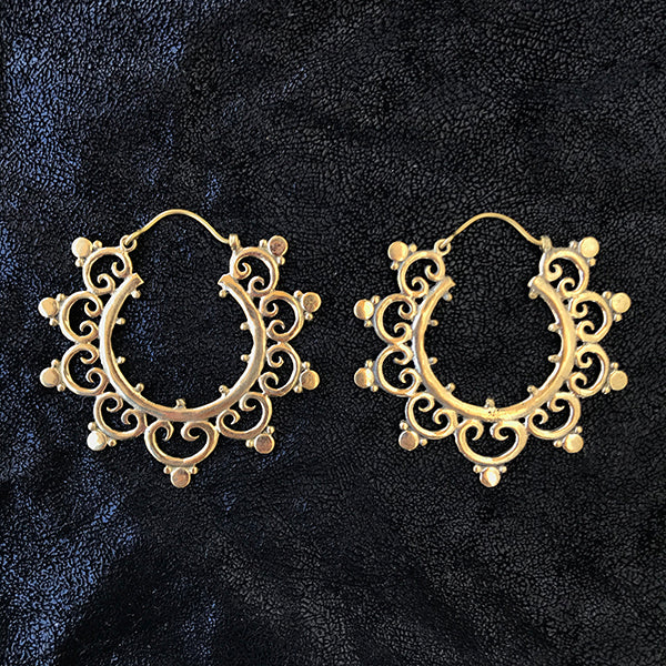 Tribal Design Big Hoop Earrings