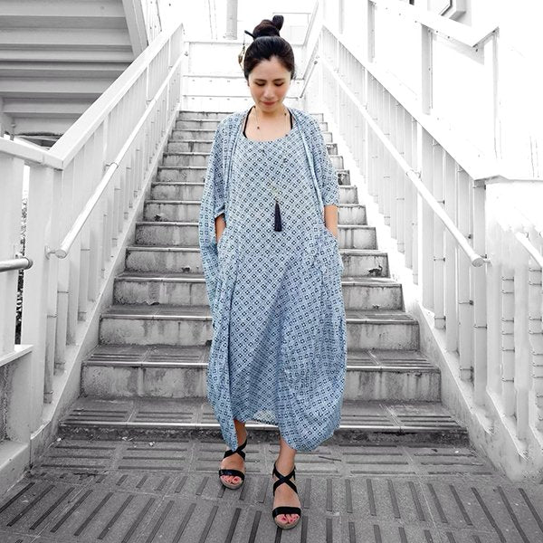 Loose fluffy balloon long dress