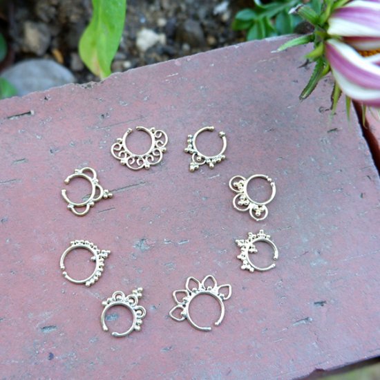 Brass clip on nose ring
