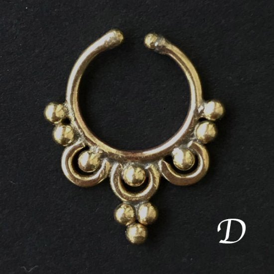 Brass clip on nose ring