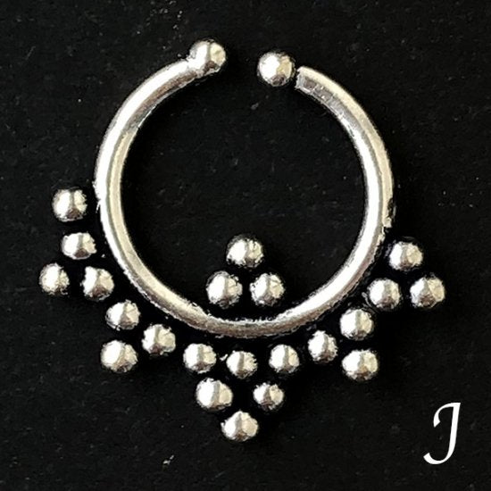 Silver color clip-on nose ring