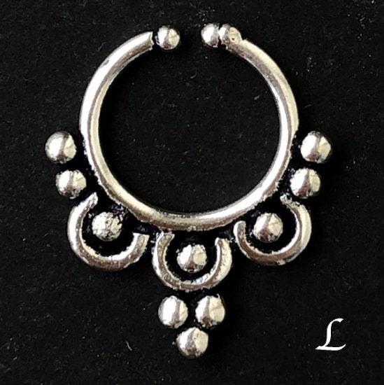 Silver color clip-on nose ring