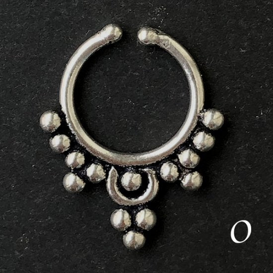 Silver color clip-on nose ring
