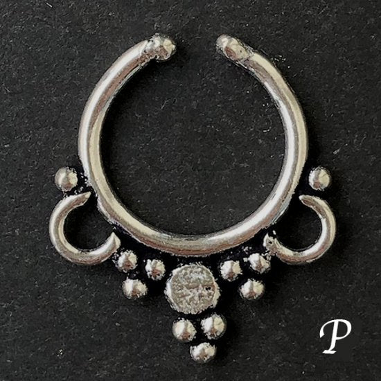 Silver color clip-on nose ring