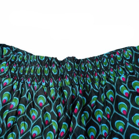 Peacock pattern trousers