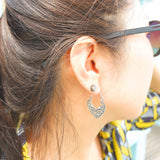 Open Tear Drop Design Medium Brass Earrings