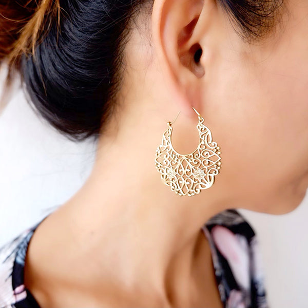 Big Hoop Watermark Design Earrings