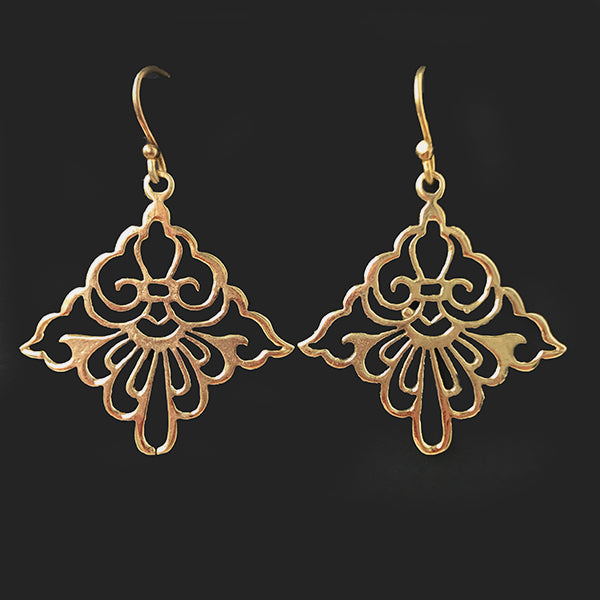 Taiwanese Design Medium Brass Earrings