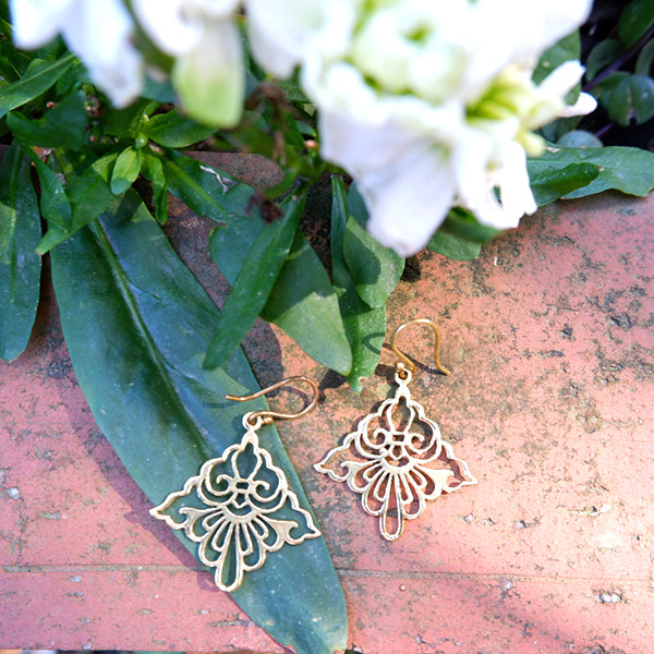 Taiwanese Design Medium Brass Earrings