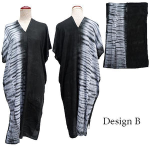 Black Tie Dye Short Kaftan Dress