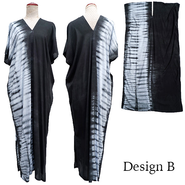 Black Tie dye Long Kaftan Dress