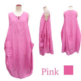 Plain cotton gauze balloon dress