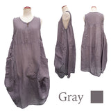 Plain cotton gauze balloon dress