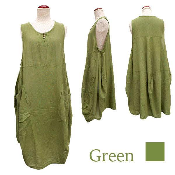 Plain cotton gauze balloon dress