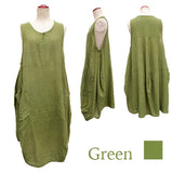 Plain cotton gauze balloon dress